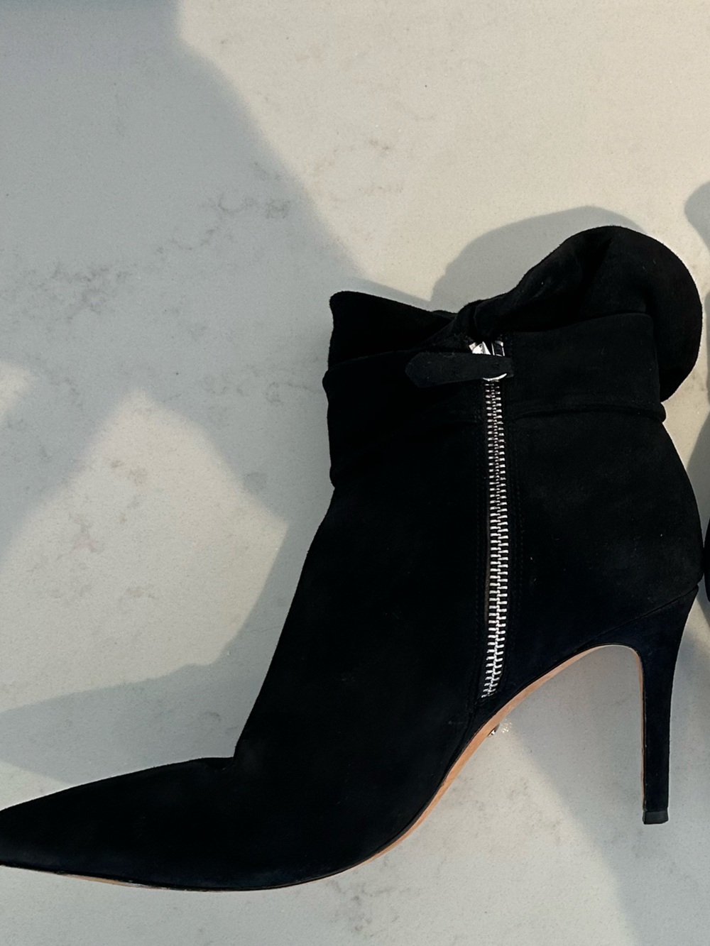 Badgley Mischka Suede Stiletto Booties, Size 8 - Picture 4 of 7